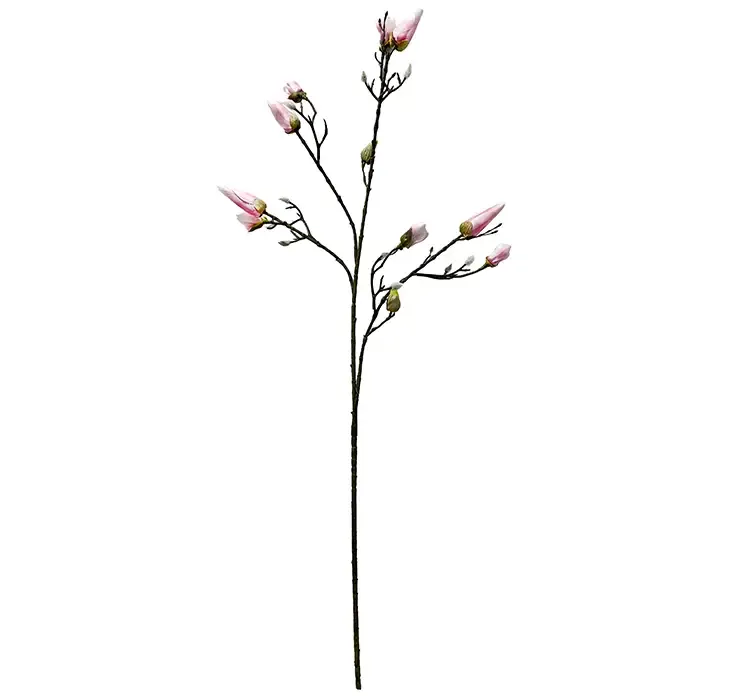 Kunstig blomstergren magnolia i lyserød, af plast