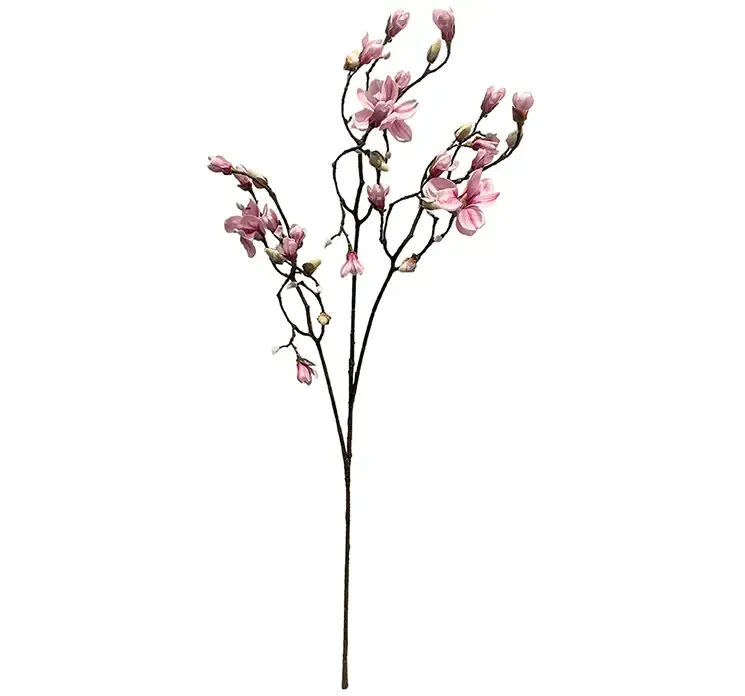 Kunstig magnoliagren med lyserøde blomster af plast