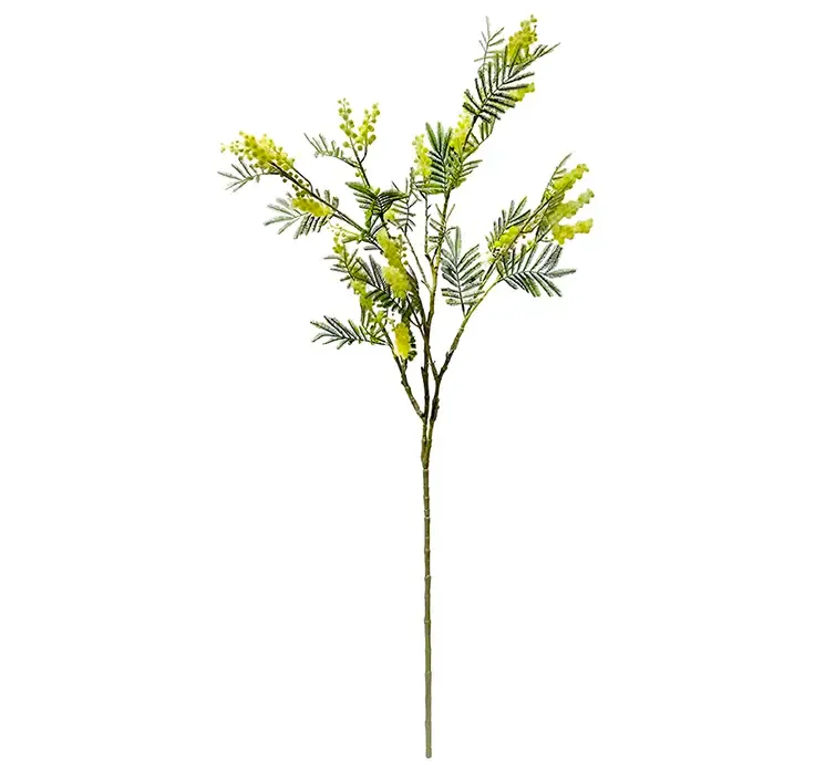Mimosa gren med gule blomster af plast, kunstig gren