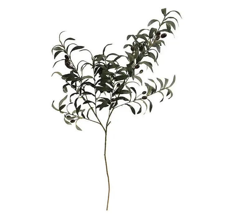 Oliven gren af kunststof og plast i grøn kunstig gren