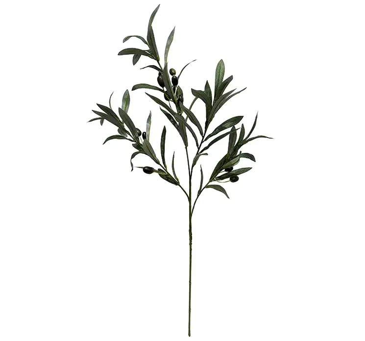 Kunstig oliven gren med oliven af plast i grøn