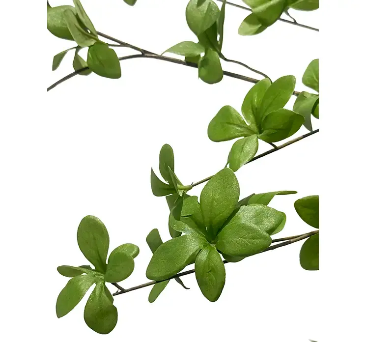 Kunstig tropaeolum speciosum gren i grøn af plast closeup