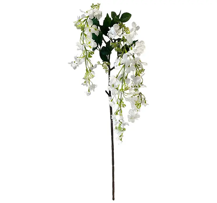 Klatrehortensia kunstig blomst af plast med hvide blomster