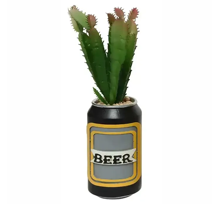 Kunstig kaktus i dåse af plast