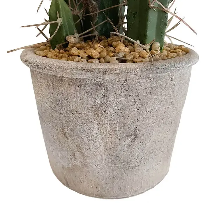 Kunstig kaktus stetsonia af plast closeup af potte