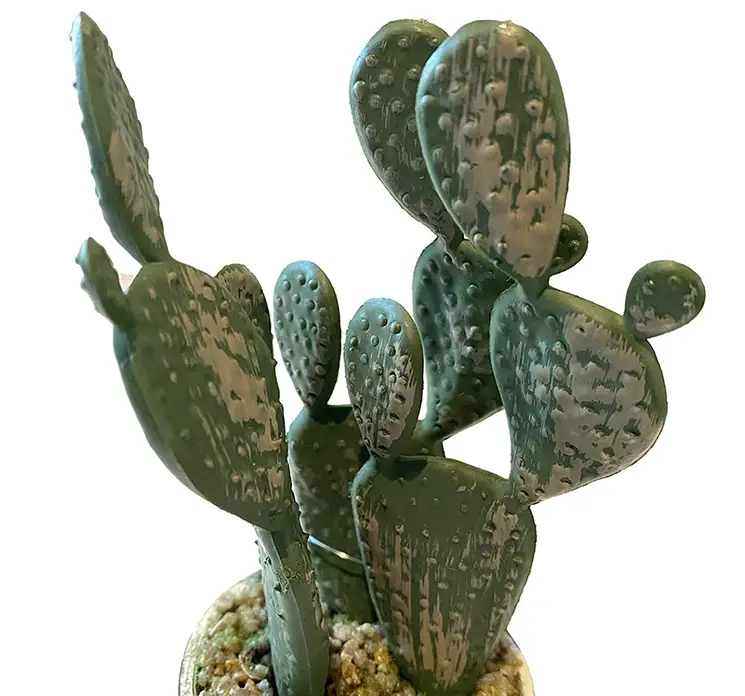 Kaktus kunstig plante af plast i grøn sat i potte 20cm closeup