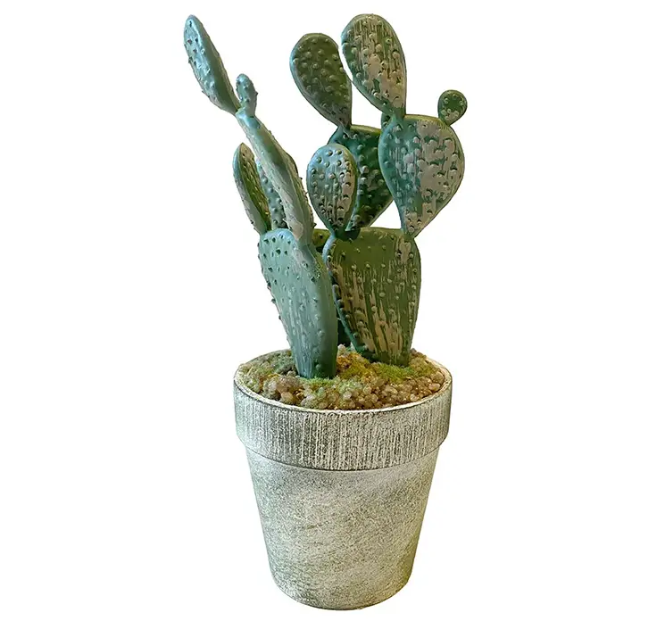 Kaktus kunstig plante af plast i grøn sat i potte 20cm