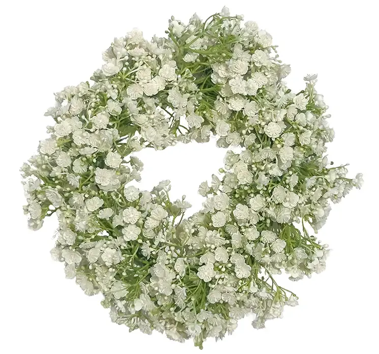 Kunstig brudeslør krans af plast i hvid