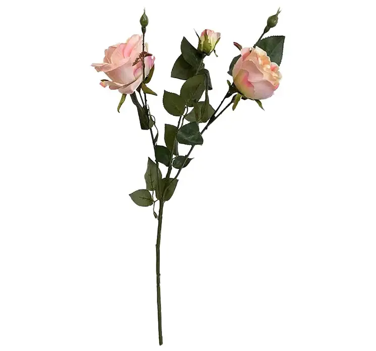 Kunstig rosenkvist af kunstsilke i fersken farvet