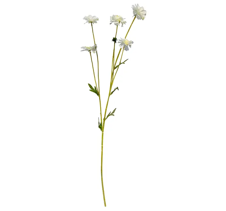 Kornblomst kunstig blomst i hvid af plast