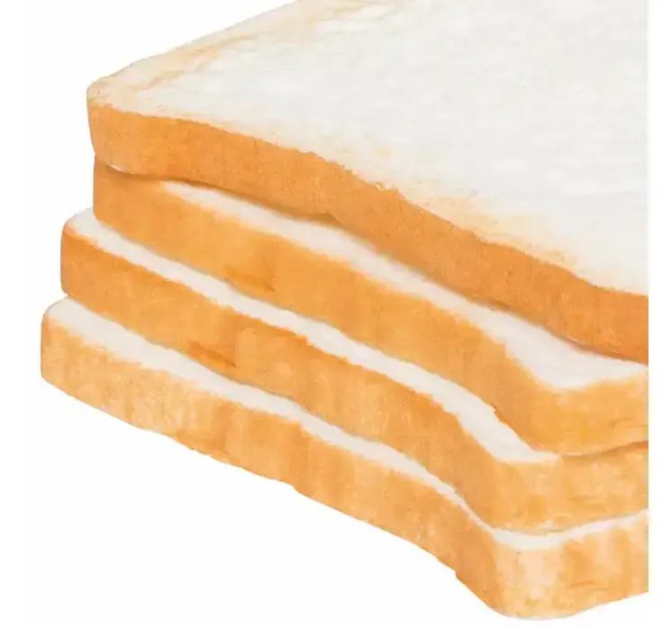 Toast skiver af plast kunstig mad brød closeup