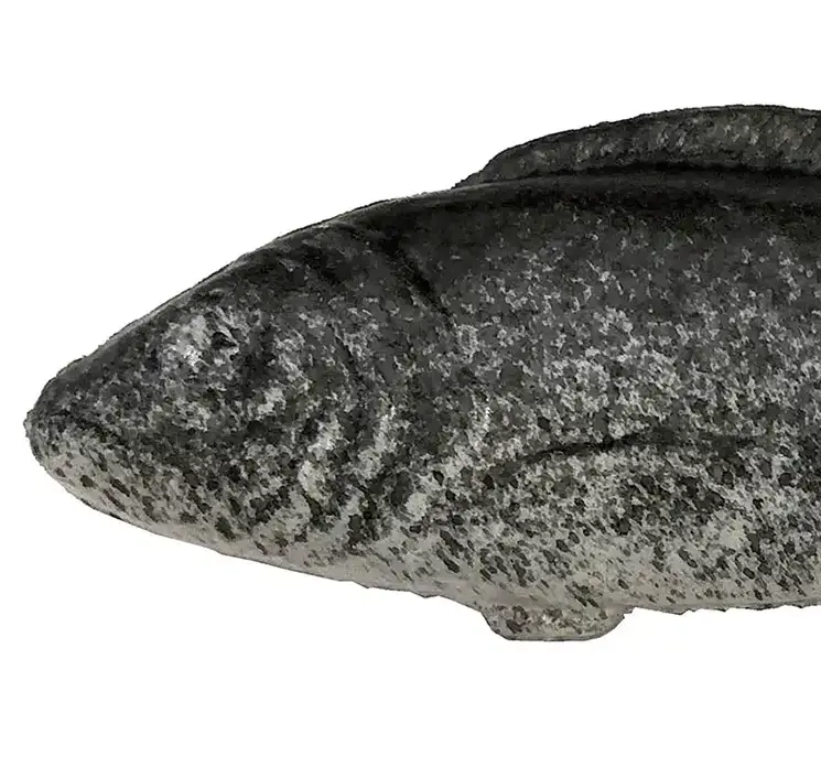 Sardin kunstig fisk af plast i grå 12cm closeup