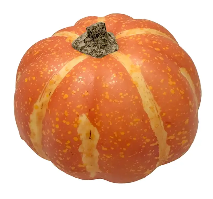 Græskar af plast i orange kunstig mad