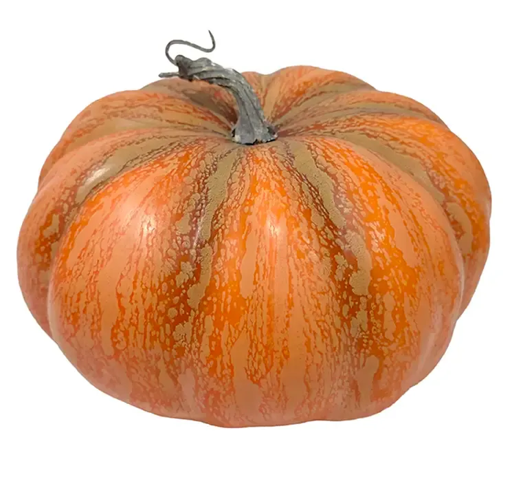 Græskar af plast i orange kunstig mad