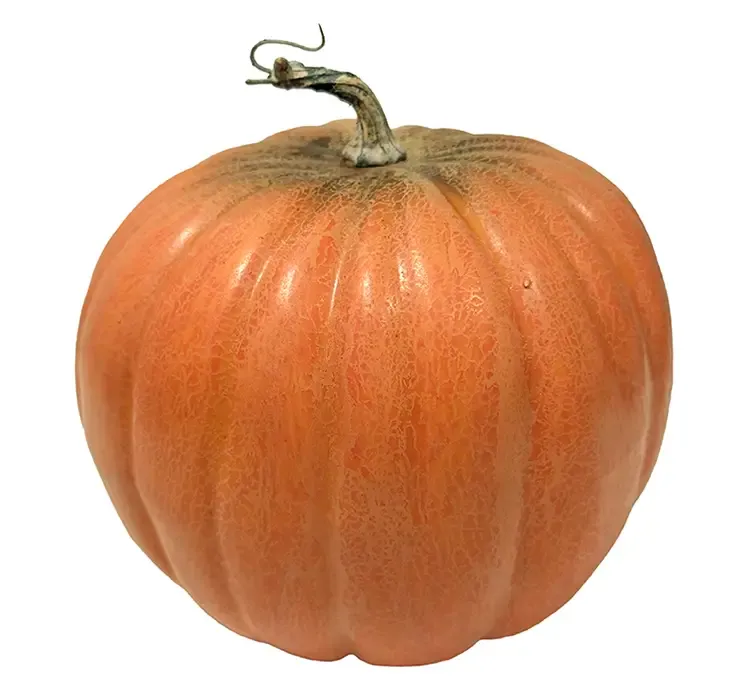 Græskar af plast i orange kunstig mad