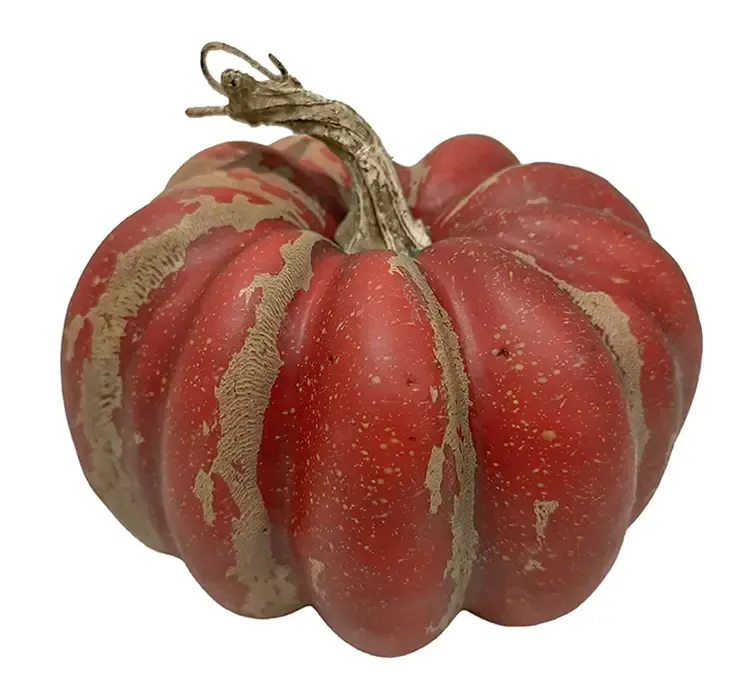 Kunstig græskar af plast i rød