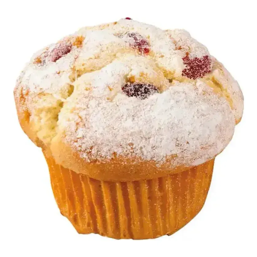 Muffins kunstige af plast i tre forskellige varianter close 1