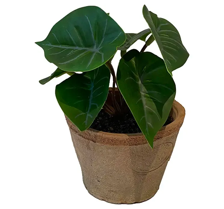 Kunstig flamingo mini planter af plast i ler krukke