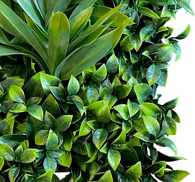 Skovbund bladmix plade kunstig af uv-beskyttet plast i grøn 100x100cm closeup