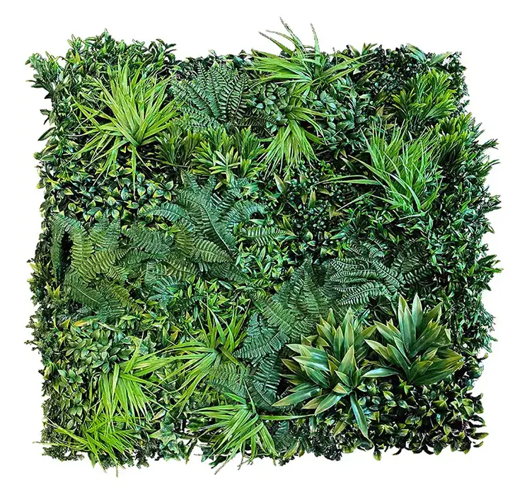 Skovbund bladmix plade kunstig af uv-beskyttet plast i grøn 100x100cm