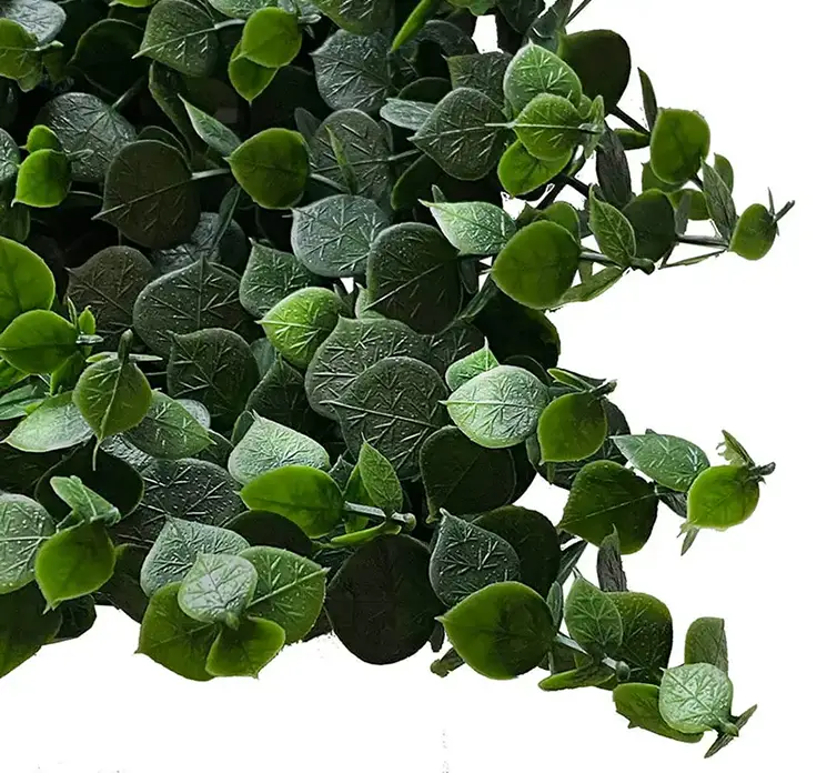 Eukalyptus plade kunstig plante af plast uv-beskyttet i grøn closeup