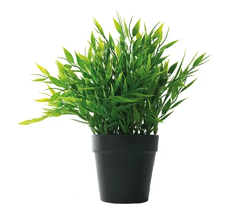 Kunstig bambus plante i sort potte
