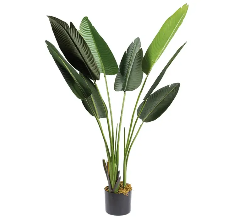 Kunstig bananpalme af plast i grøn