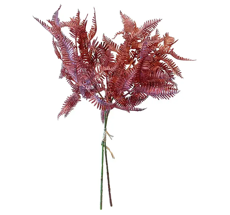 Bregne stilk kunstig af plast i mørk rosa 40cm
