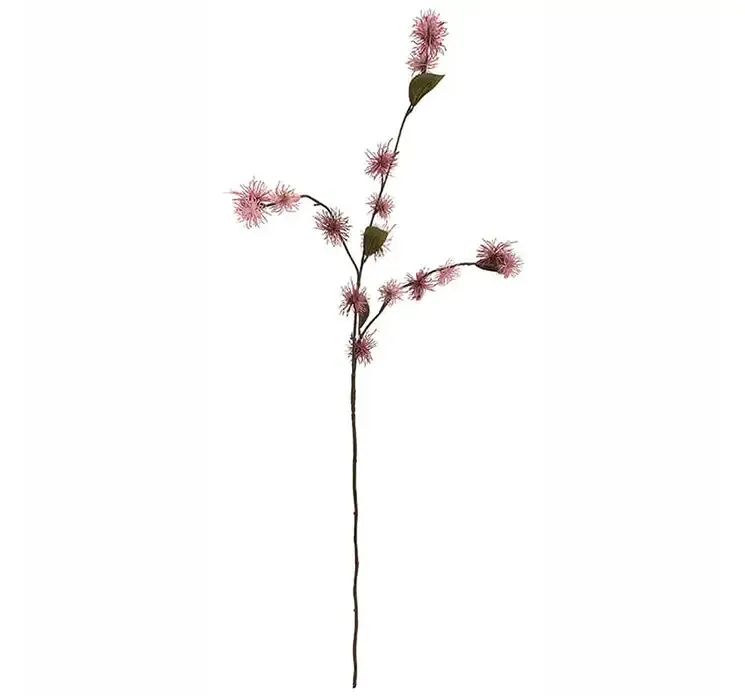 Brodfrø på stilk med lyserøde blomster af plast kunstig plante