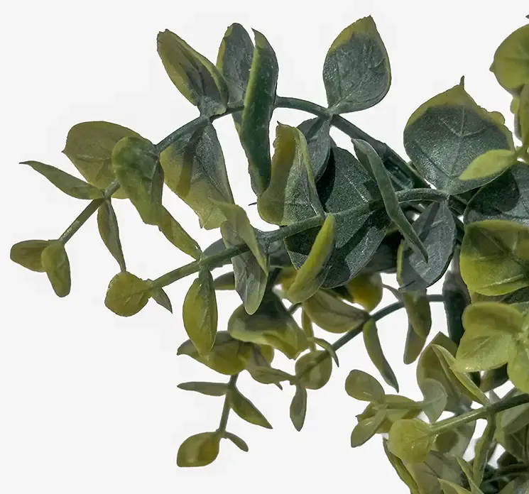 Kunstig eukalyptus plante i potte af plast closeup