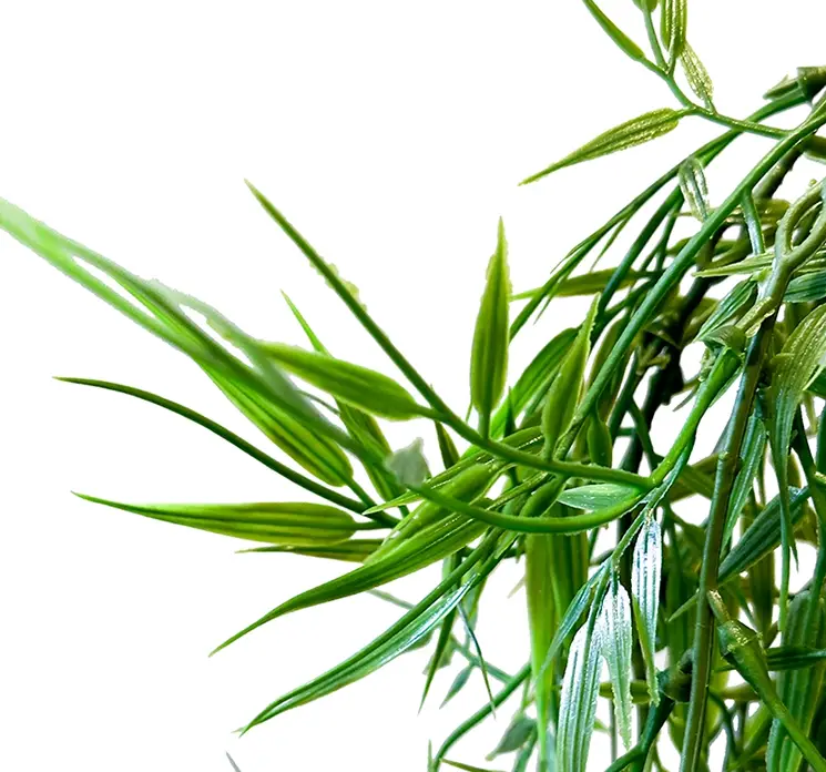 Bambus hænger kunstig plante af plast i grøn 102cm closeup