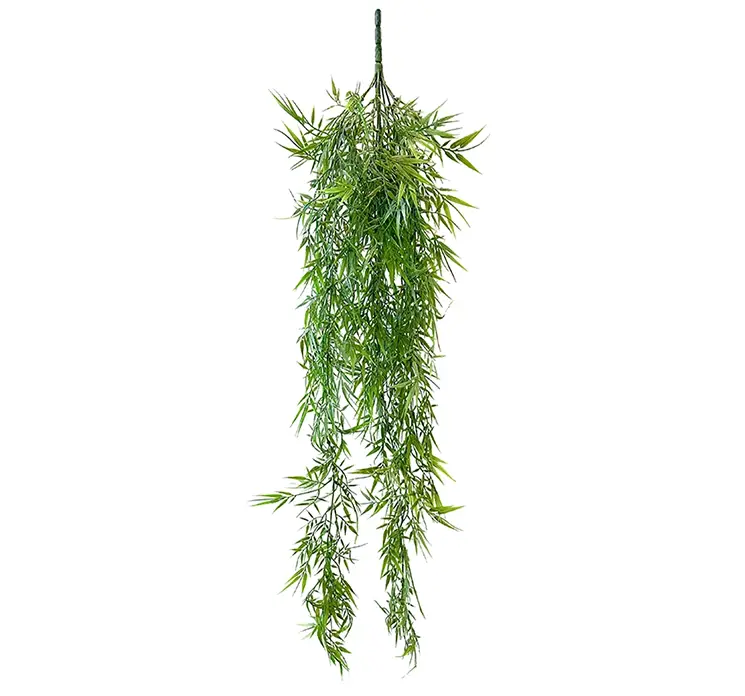Bambus hænger kunstig plante af plast i grøn 102cm