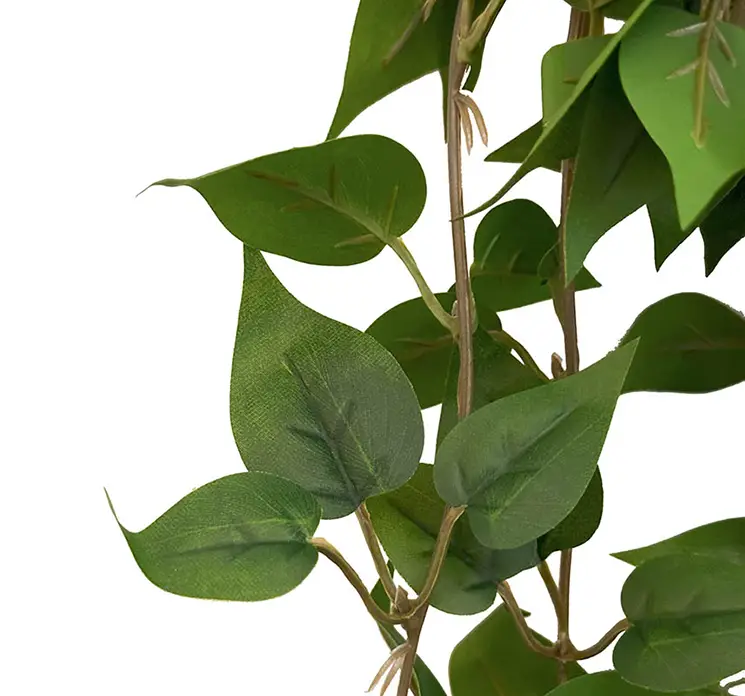 Philodendron blad hænger kunstig af plast i grøn 85cm closeup