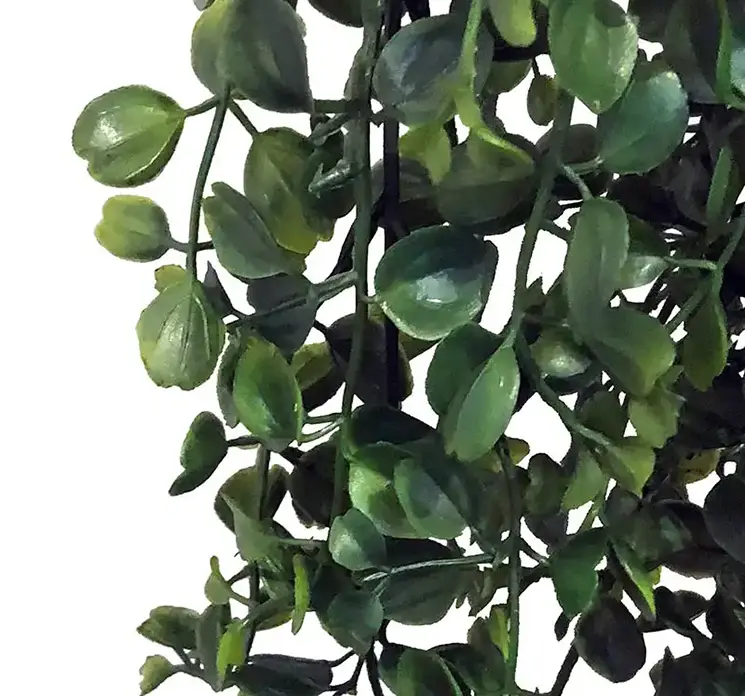 Pilea hænger kunstig plante af plast i grøn 88cm closeup