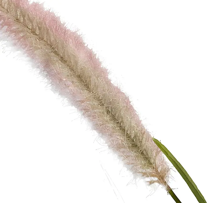 Rævehale på stilk kunstig græs af plast i rosa farvet 85cm closeup