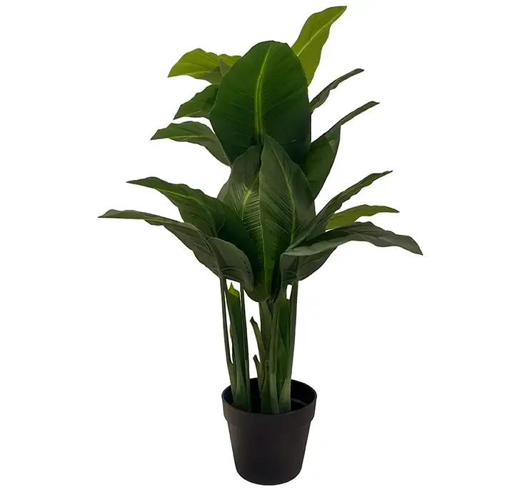 Kunstig strelitzia plante i sort potte
