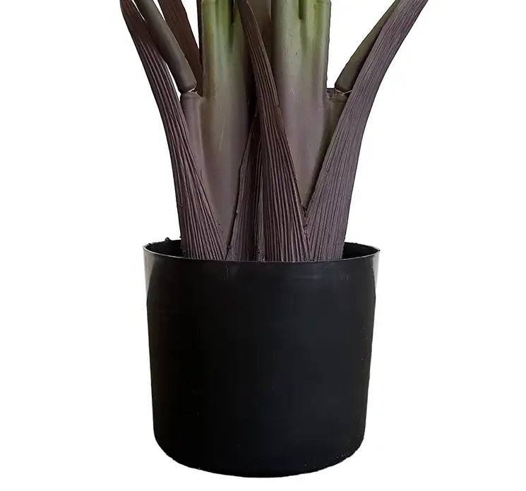 Strelitzia kunstig plante i sort potte af plast 160cm closeup af potte