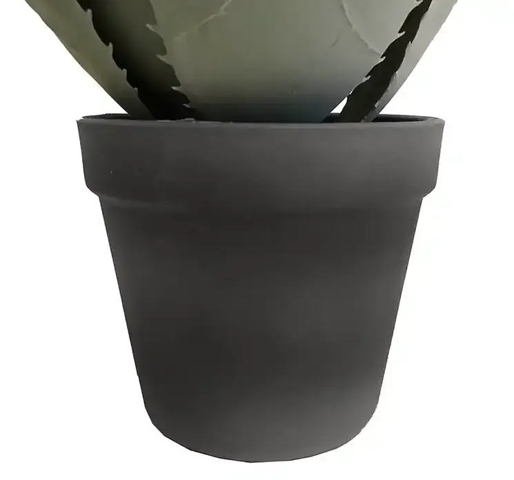 Kunstig sukkulent i potte af plast closeup af potte