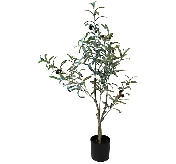 Kunstig oliventræ af plast i grøn