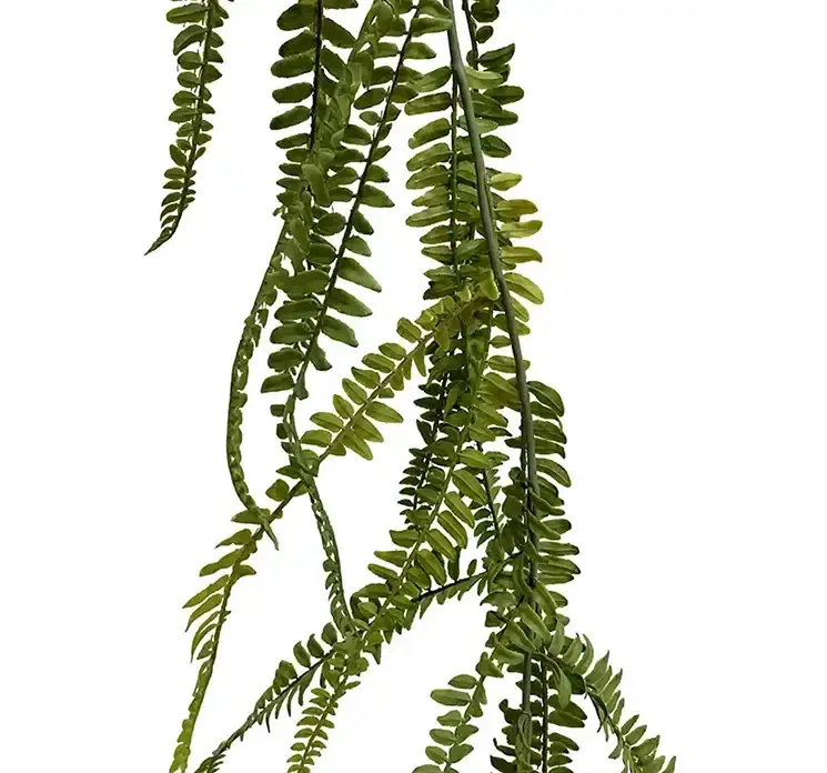 Kunstig bregne ranke af plast i grøn closeup