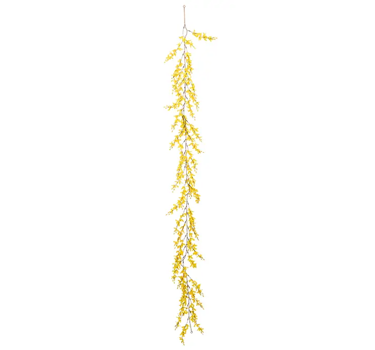 Forsythia ranke kunstig af plast med gule blomster