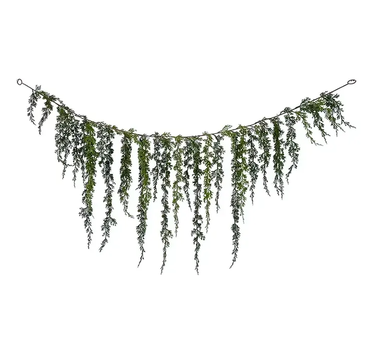 Kunstig granranke cypress af plast i grøn