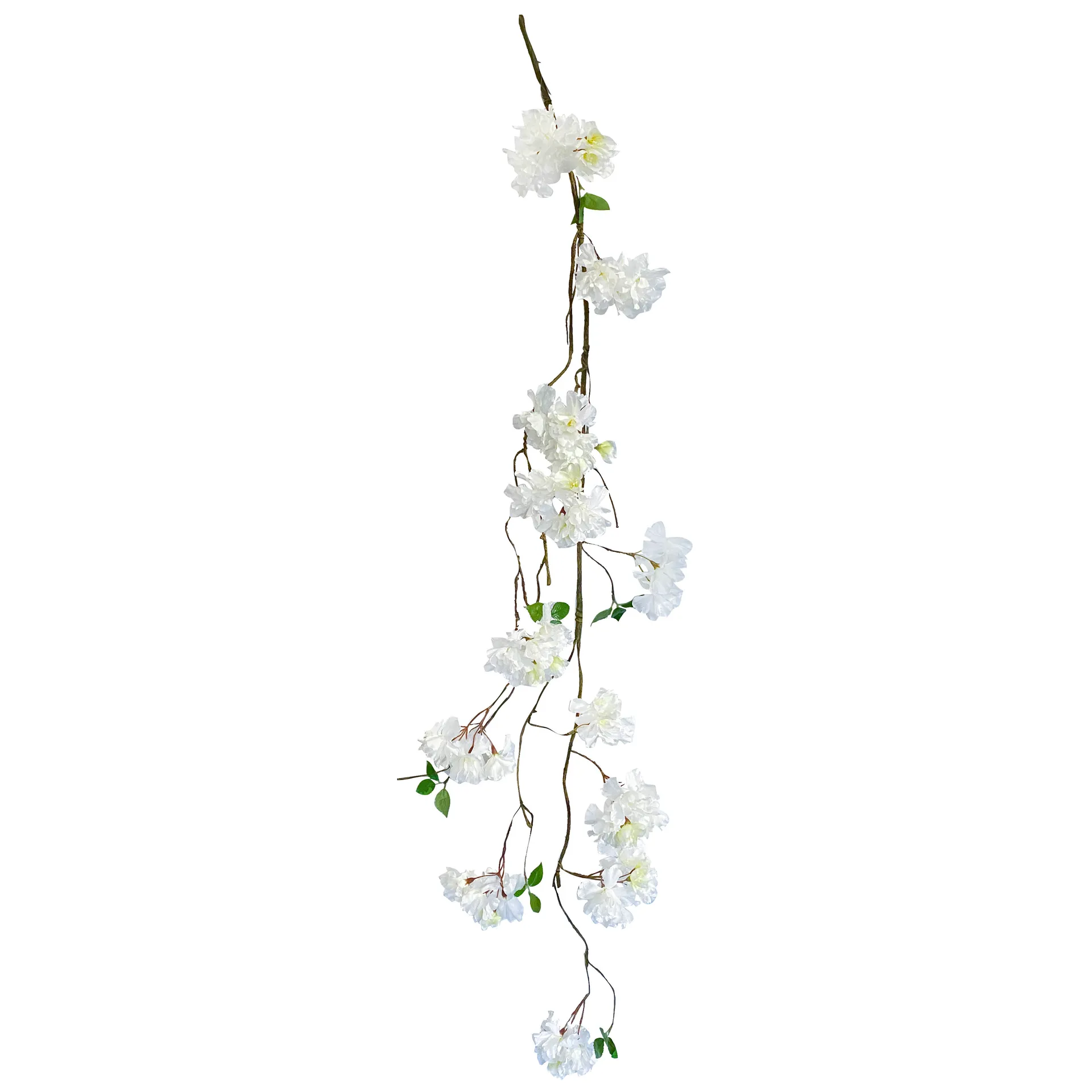 Kirsebærranke af plast med små hvide blomster