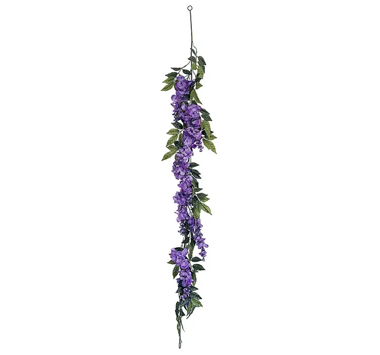 Wisteria ranke også kaldet blåregn kunstig ranke af plast med lilla blomster 156cm