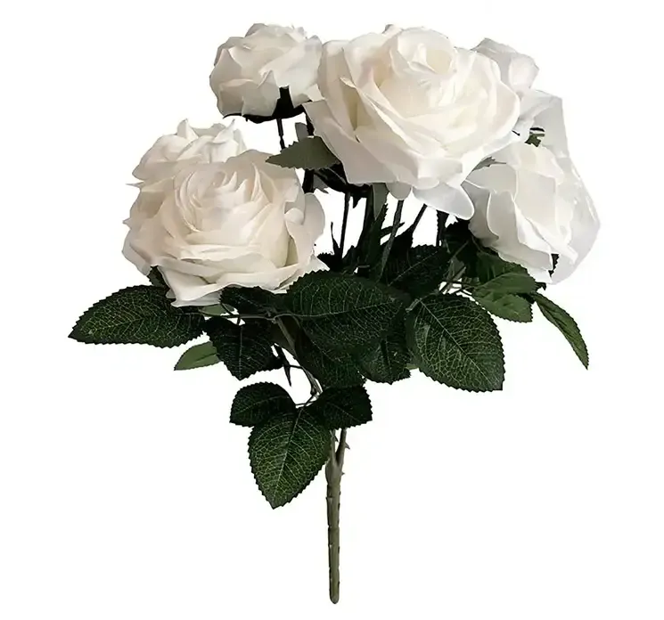 Kunstig rosen buket af kunststof i creme farvet