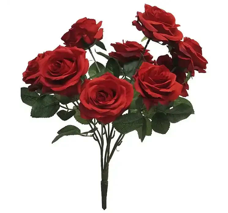 Kunstig rosen buket af kunststof i rød 