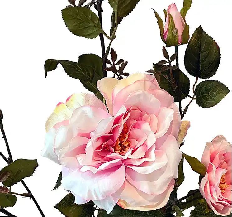 Rosengren york kunstig blomst af kunstsilke i lyserød closeup