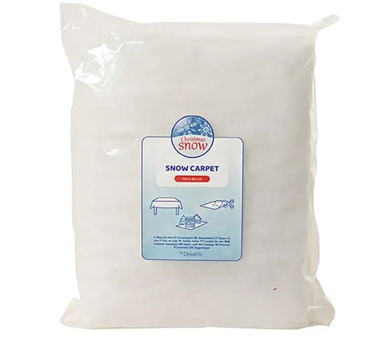 Kunstig sne tæppe af polyester i hvid
