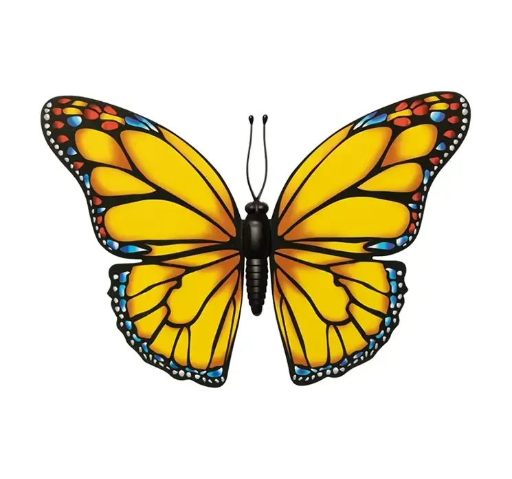 Kunstig sommerfugl i gul af papir