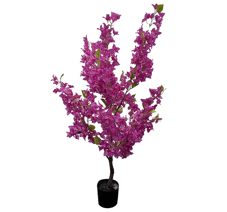 Bourgainvillea i lilla kunstig træ i sort potte af plast 145cm